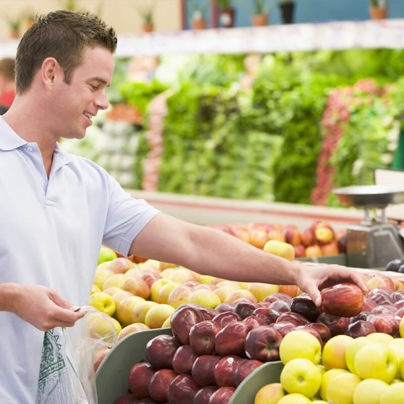Supermarket aisle showing sustainable and practical energy solutions